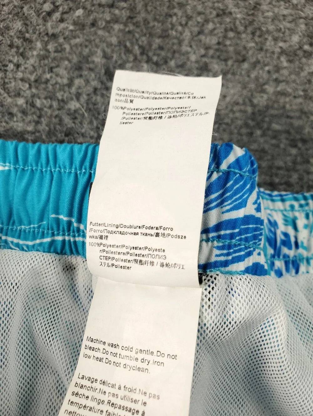 Hugo Boss Swim Trunks 2XL Floral Print Hawaiian Tropical Flowers Mesh Lined Blue